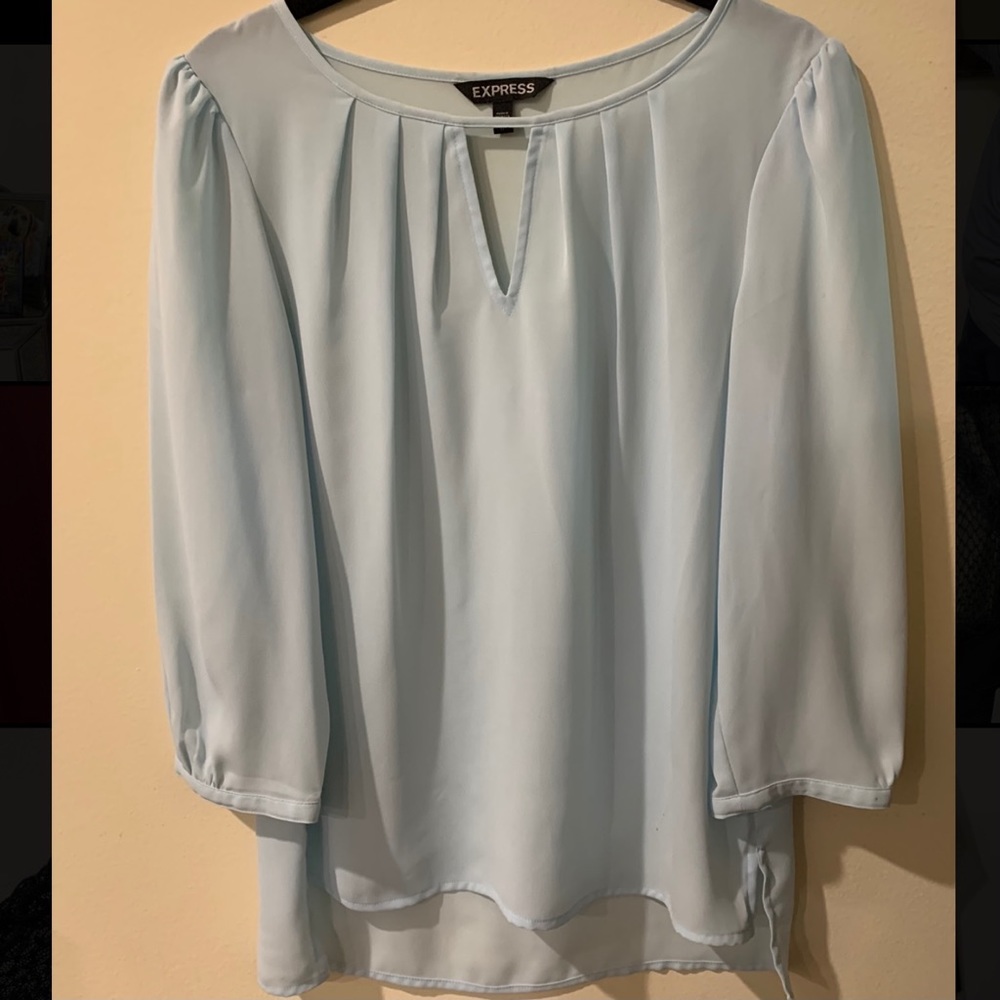 Light Blue Chiffon Express Blouse
